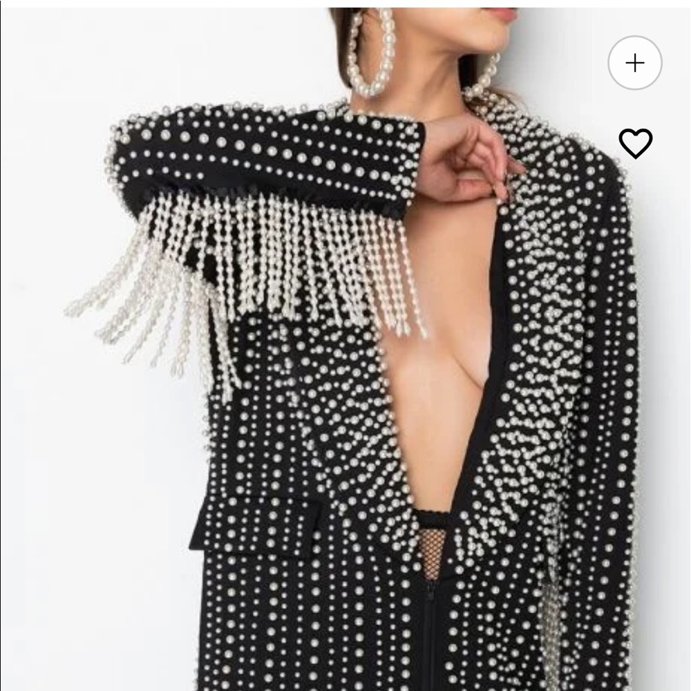 The Akira Label Davinci Long Pearl Work Blazer Dress